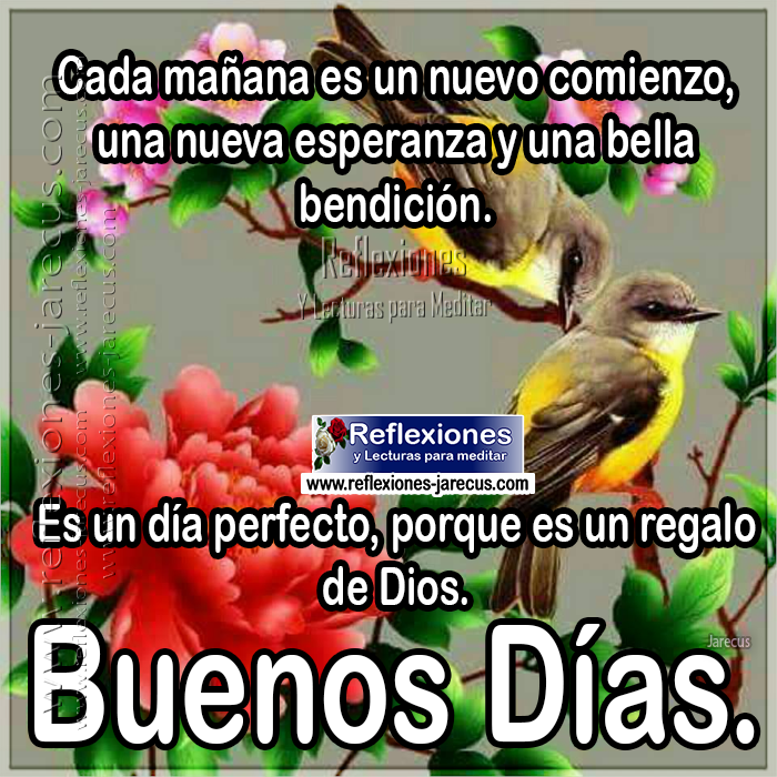 Buenos Días, cada mañana es un nuevo comienzo.