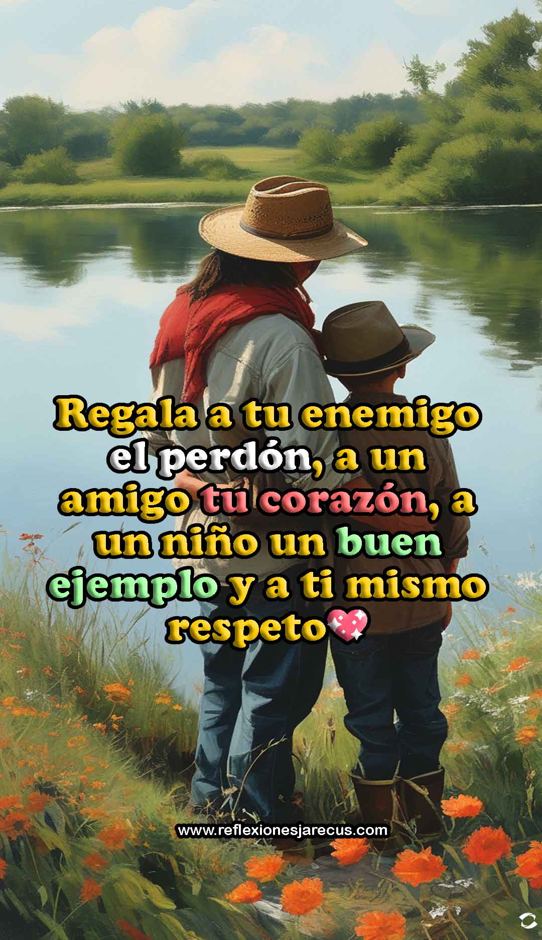 Persona ofreciendo un corazón luminoso, simbolizando amor, perdón, y buenos ejemplos.