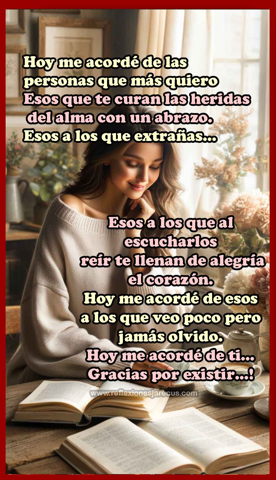 Imagen de una persona recordando momentos especiales, rodeada de una luz cálida y recuerdos felices en el fondo