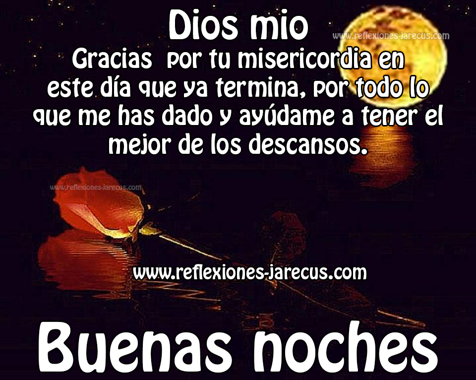 Dios mio gracias por tu misericordia en este día que termina, por todo lo que me has dado y ayúdame a tener el mejor de los descansos. Buenas noches.✅