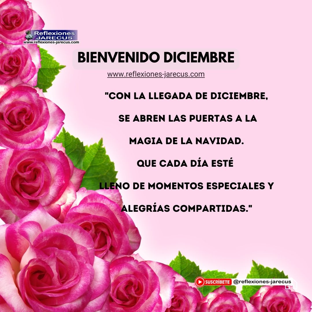 "Con la llegada de diciembre, se abren las puertas a la magia de la Navidad. Que cada día esté lleno de momentos especiales y alegrías compartidas."