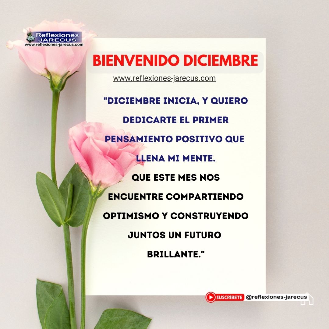 "Diciembre inicia, y quiero dedicarte el primer destello de amor que ilumina mi camino. Que este mes nos regale momentos llenos de cariño y gestos que fortalezcan nuestro lazo." 