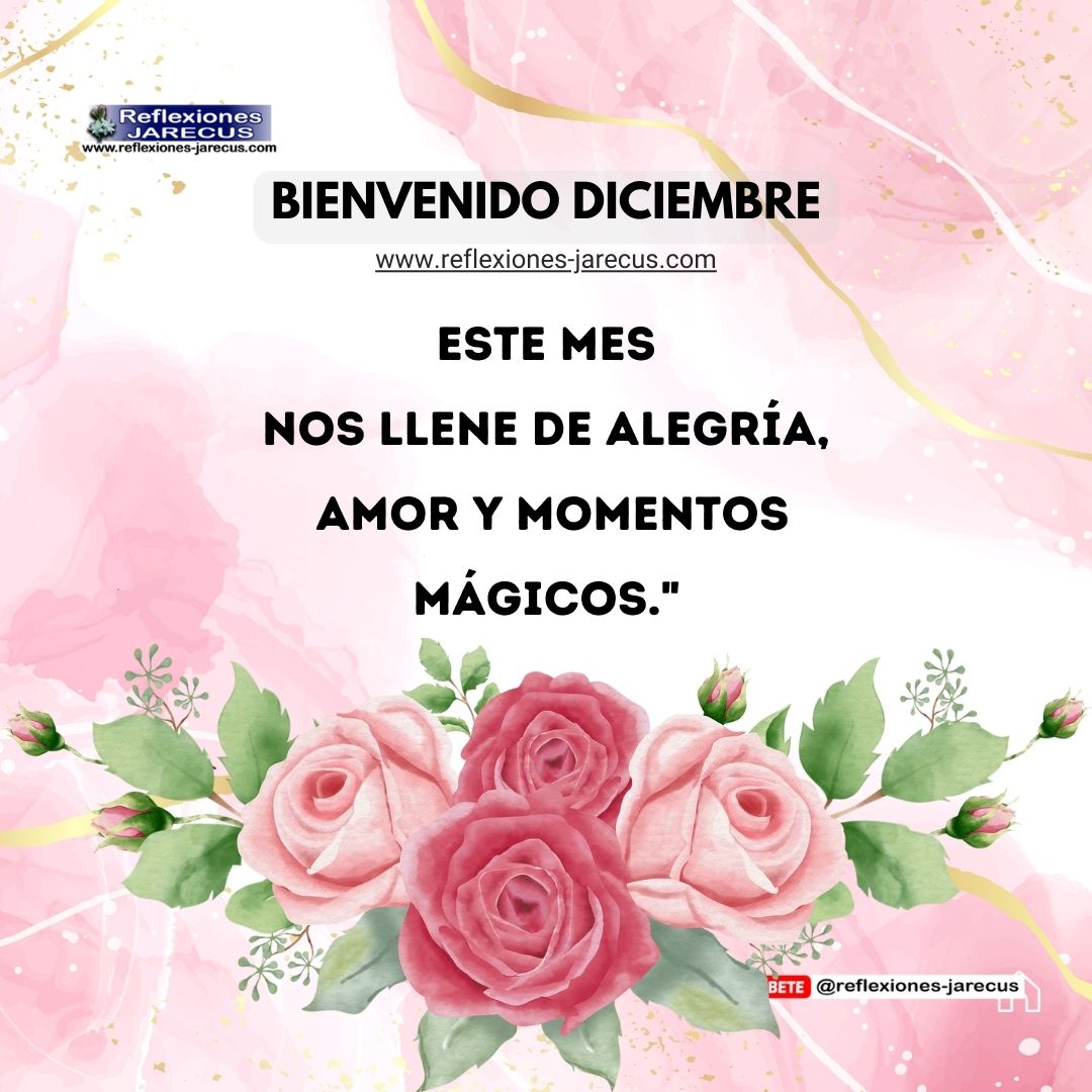 "¡Bienvenido, diciembre! Que este mes nos llene de alegría, amor y momentos mágicos."