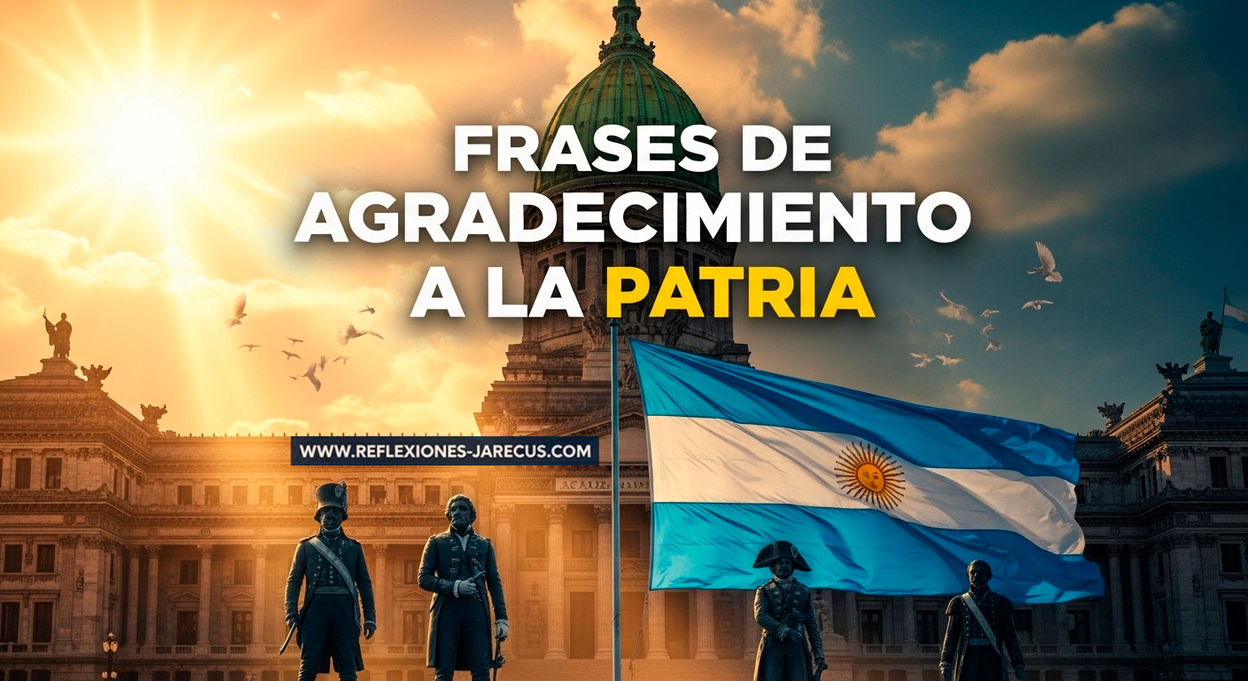 Congreso de Tucumán con bandera argentina flameando y siluetas de próceres bajo luz dorada inspiradora