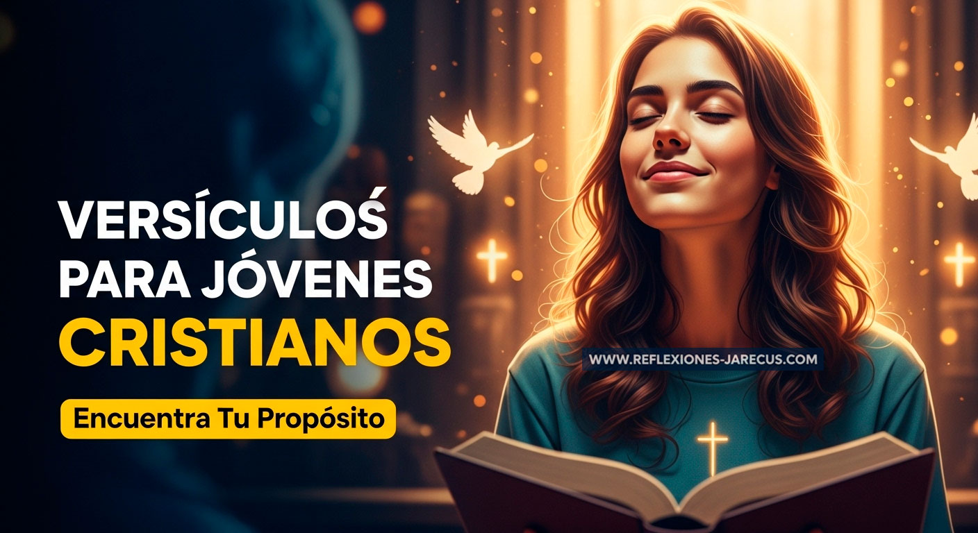 Joven cristiano leyendo la Biblia con expresión esperanzada, rodeado de luz dorada que simboliza la guía divina